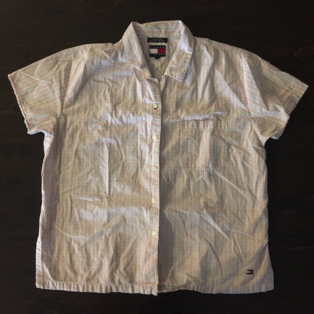Tommy Hilfiger Women's Button Up Shirt Check Plaid